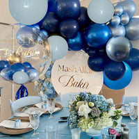 Blue Latex Balloons - Deep Sky & Metallic Blue Mix - 50pcs