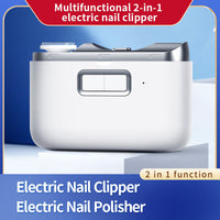 2 In 1 Electric Automatic Nail Clipper Polishing Fingernail Trimmer Manicure