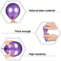 Purple & Black Metal Balloon Arch Kit, Silver Sequin & Latex Balloons - 154pcs