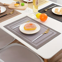 6pcs Anti-slip PVC Heat-resistant Table Mats 33.02cm x 90.93cm Double Frame Series Hotel Insulation Table Mats Restaurant Holiday Decoration Tablecloth