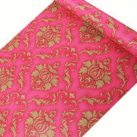 Self-Adhesive Wallpaper, Red Base With Golden Floral Pattern