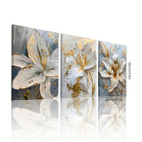 Scandinavian Floral Wall Art Set - Modern Abstract Canvas Prints - 3pcs