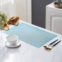 6pcs Anti-slip PVC Heat-resistant Table Mats 33.02cm x 90.93cm Double Frame Series Hotel Insulation Table Mats Restaurant Holiday Decoration Tablecloth