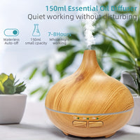150ml Aroma Diffuser for Essential Oil, Office Essential Oil Diffusers for Home Youngsters, Cool Mist humidifier for Bedroom Quiet with Ambient Light, Waterless Auto Off Aromatherapy, 3 Timer Settings