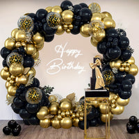 140pcs Black and Golden Latex Balloon Garland Arch Kit