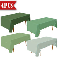 4pcs Elegant Disposable Tablecloths in Sage Green Gradient - 137.16x274.32cm