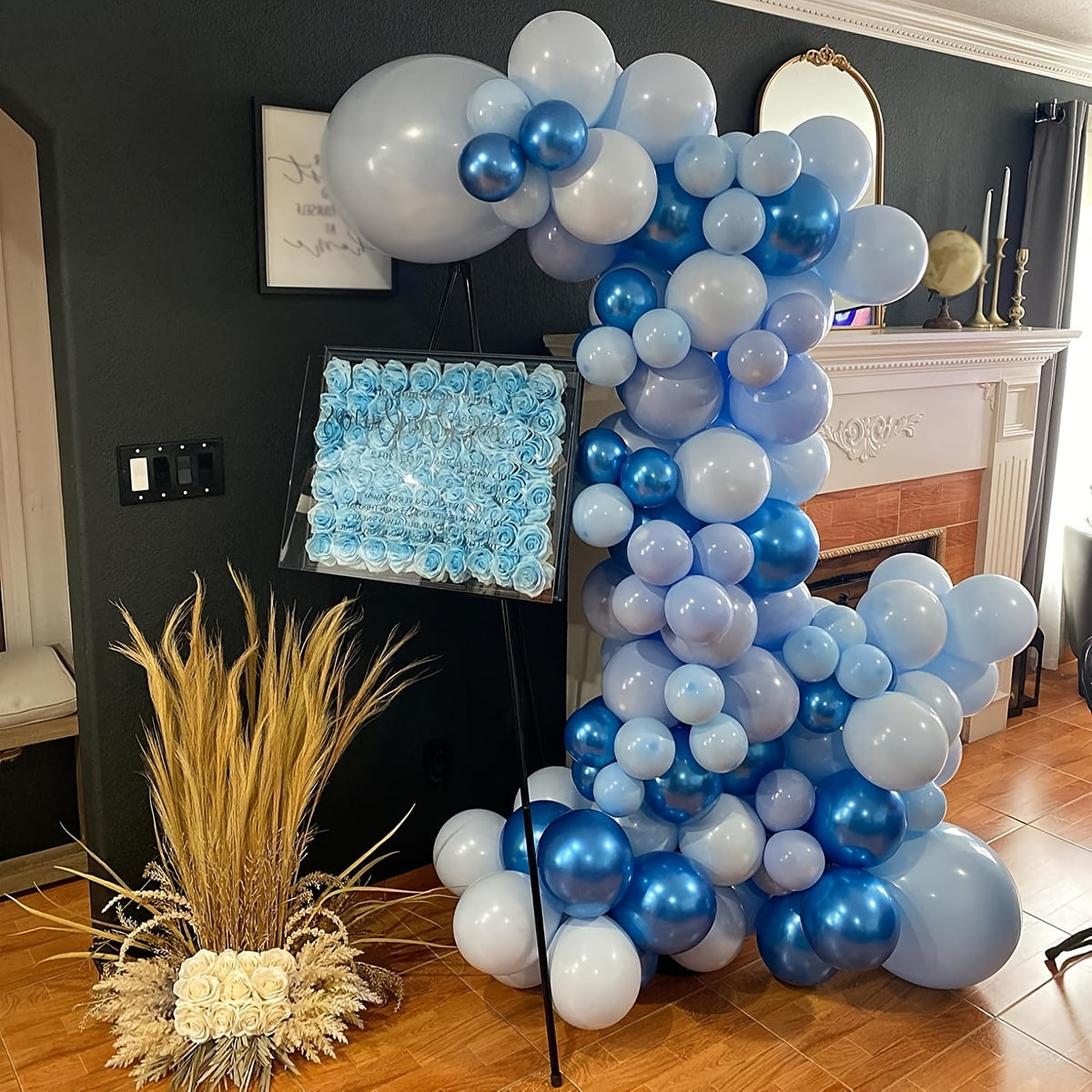 Blue Latex Balloons - Deep Sky & Metallic Blue Mix - 50pcs