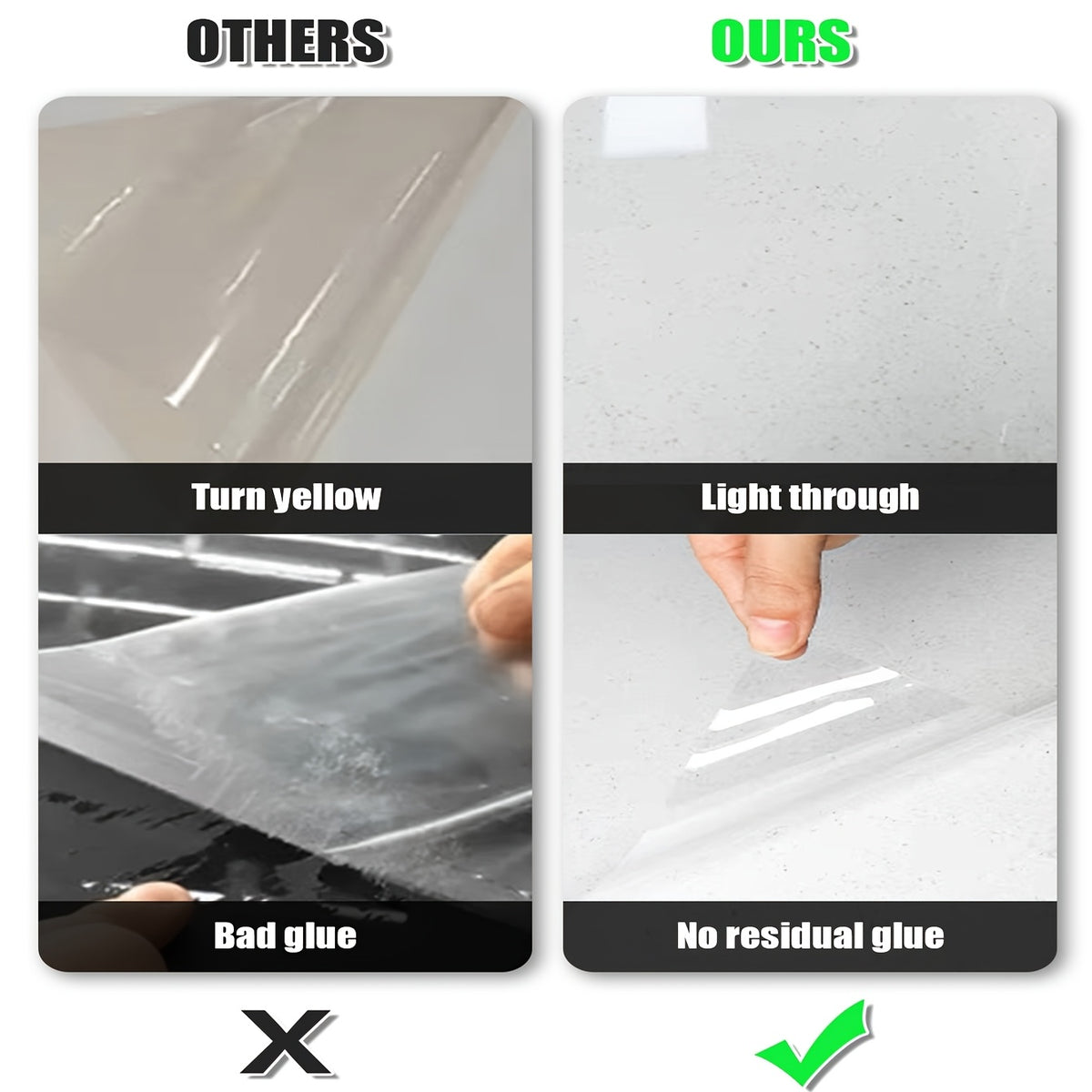 Self-Adhesive Clear Vinyl Wallpaper, Heat Resistant, Removable Contact Paper for Kitchen Countertops, Cupboard Doors & Home Decor
