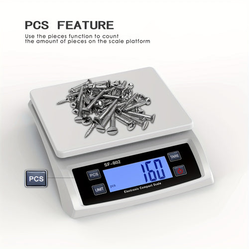 Digital Kitchen Scale, 66 LB/30kg Capacity, White, High Precision Strain Gauge Sensor
