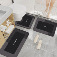 3pcs Diatomite Bathroom Rugs Set, Non-Slip, 100% Polyester & Diatom, 1000gsm, 0.25cm Thick, Rectangular Bath Mats for Kitchen, Entryway, Home Decor - All-Season Use