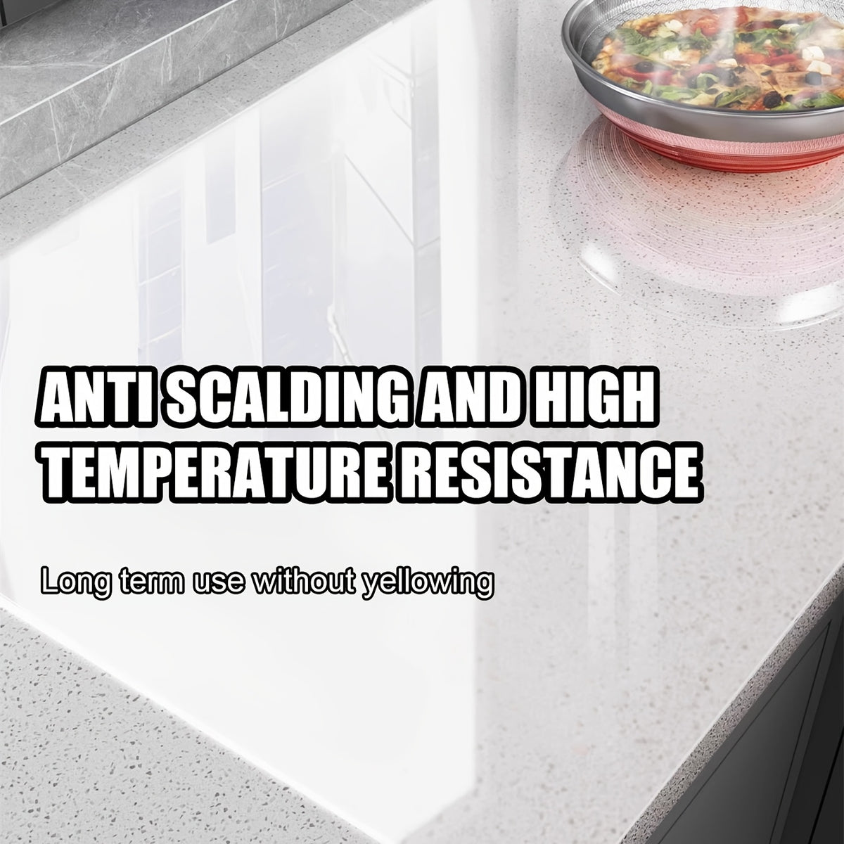 Self-Adhesive Clear Vinyl Wallpaper, Heat Resistant, Removable Contact Paper for Kitchen Countertops, Cupboard Doors & Home Decor