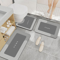 3pcs Diatomite Bathroom Rugs Set, Non-Slip, 100% Polyester & Diatom, 1000gsm, 0.25cm Thick, Rectangular Bath Mats for Kitchen, Entryway, Home Decor - All-Season Use