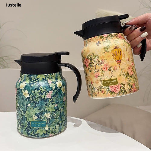 1L/1.8L Stainless Steel Tea Carafe, Double-Walled Insulated Tea Pot