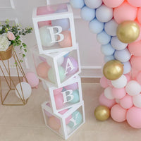 Baby Shower Decoration Boy Girl Transparent Balloon Box Letter Frist 1st Birthday Wedding Party Gender Reveal Baptism Decoration