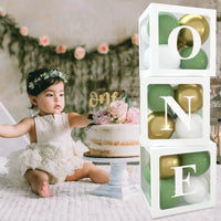 Baby Shower Decoration Boy Girl Transparent Balloon Box Letter Frist 1st Birthday Wedding Party Gender Reveal Baptism Decoration