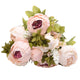 1Bunch European Artificial Peony Flowers Silk Fake Flowers Wedding Party Home Decoration Flower Bouquet Wreath DIY Scrapbooking