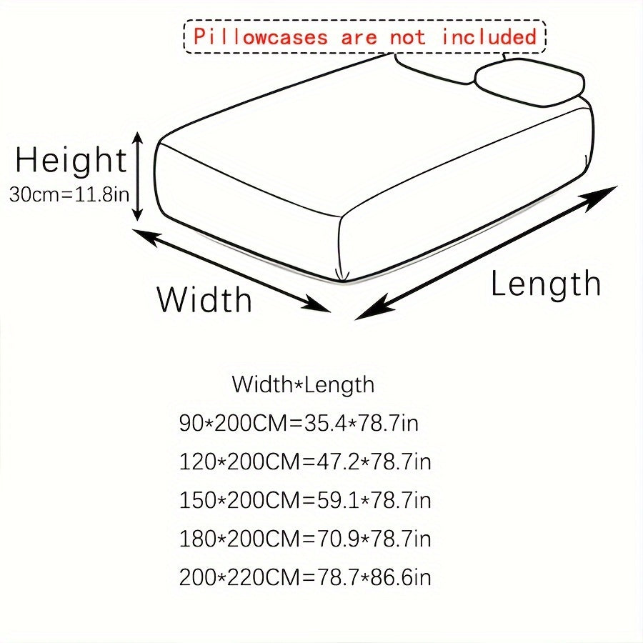 Luxury Soft Comfort Knitted Polyester Mattress Protector with Deep Pocket Fitted Sheet, Machine Washable, Breathable Dustproof Bedding for Bedroom and Guest Room - Single Fitted Cover 1pc
