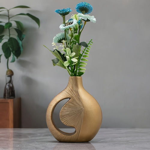 Resin Golden Crescent-shaped Vase