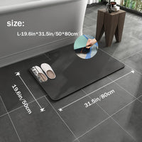 3pcs Diatomite Bathroom Rugs Set, Non-Slip, 100% Polyester & Diatom, 1000gsm, 0.25cm Thick, Rectangular Bath Mats for Kitchen, Entryway, Home Decor - All-Season Use