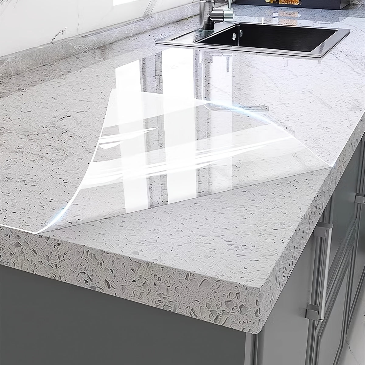Self-Adhesive Clear Vinyl Wallpaper, Heat Resistant, Removable Contact Paper for Kitchen Countertops, Cupboard Doors & Home Decor